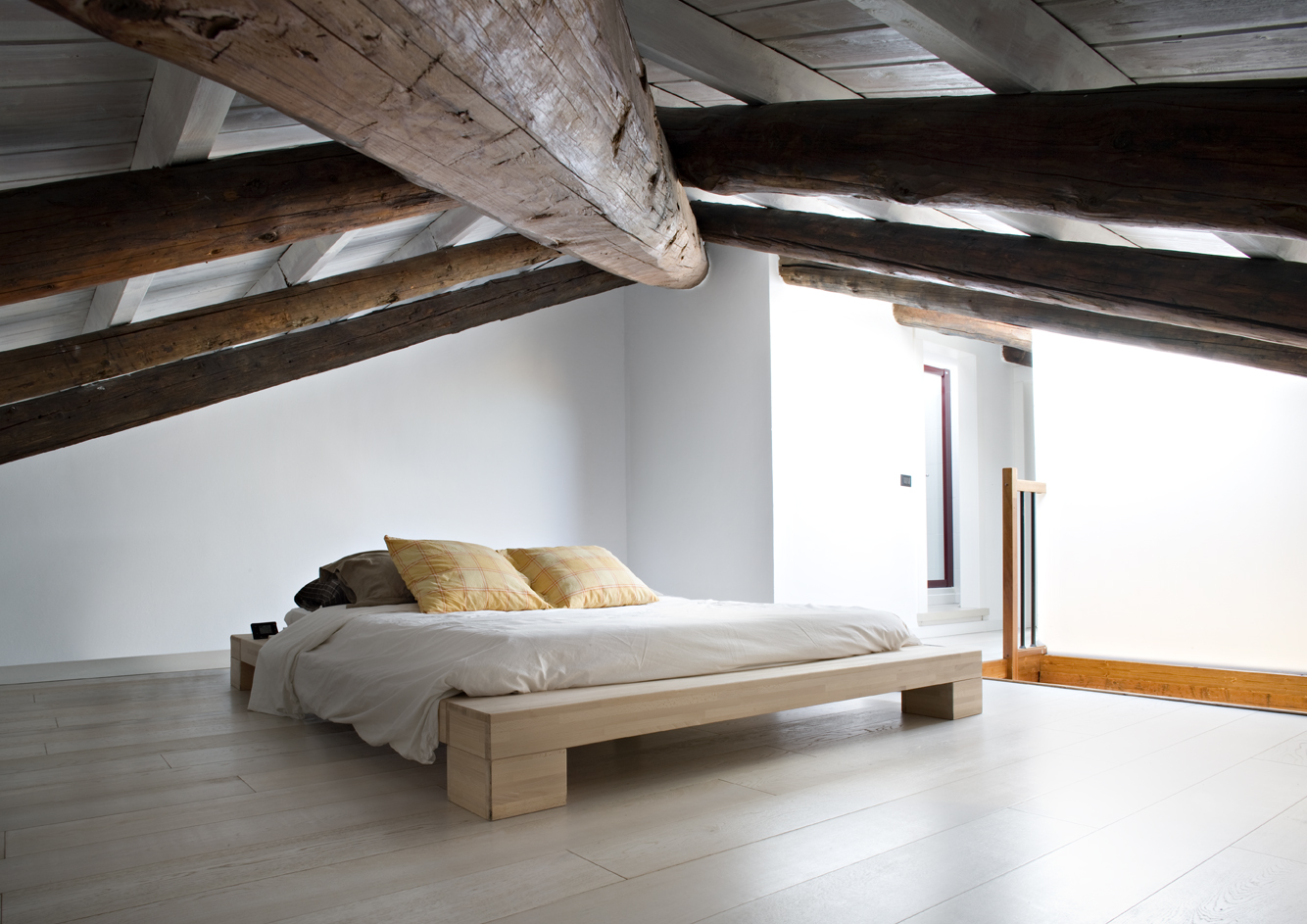 La zona notte nel sottotetto